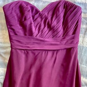 Jordan chiffon strapless sweetheart floor length bridesmaid gown size 14